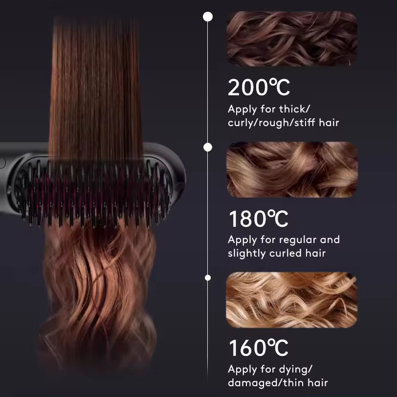 StyleGlide 2-in-1 Hair Straightener Brush