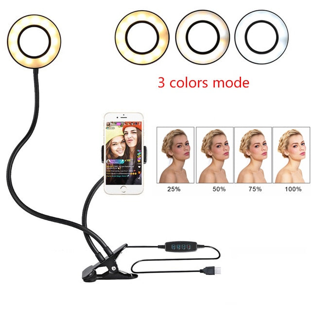LED Selfie Ring Light for Live Adjustable Makeup Light