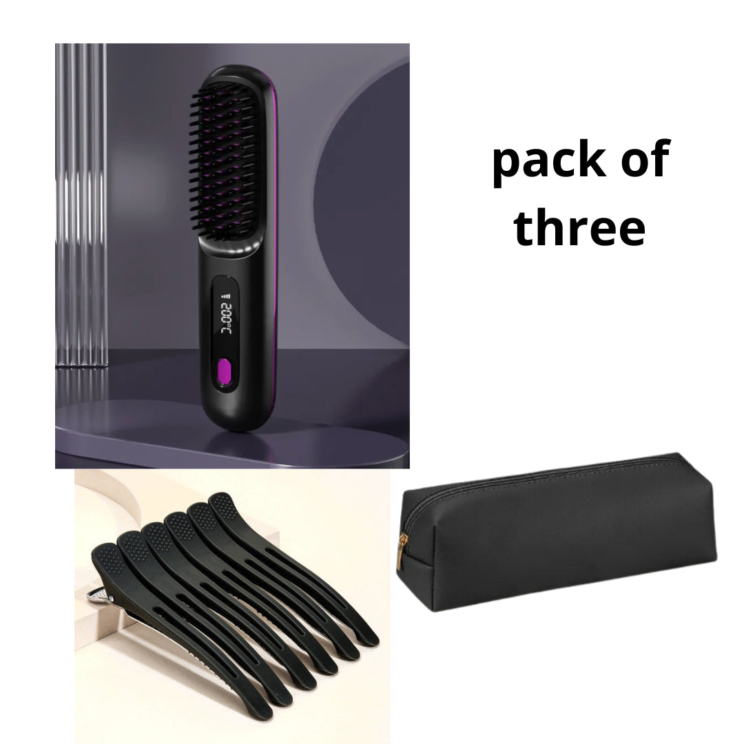 StyleGlide 2-in-1 Hair Straightener Brush